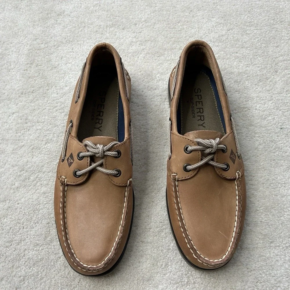 Sperry Top Sider Mens 8 Original 2 Eye Boat Shoes Leather Loafer Brown